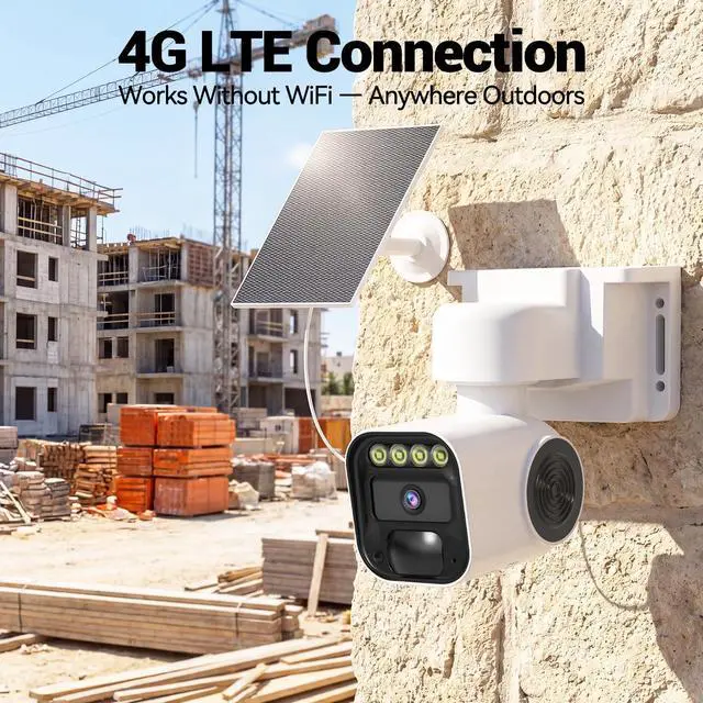 Alt view image 5 of 5 - runofast 4G LTE Cellular Security Cameras Solar Powered No WiFi Needed Security Camera Outdoor Wireless Built-in eSIM Card 1080P HD Color Night Vision PTZ Live View Motion Detection 2-Way Audio