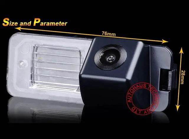 Alt view image 4 of 5 - HD CCD License Plate Light Parking Camera,Waterproof Rear View Backup Reverse Camera Night Vision Replacement for Golf 6 Golf VI MK4 MK5 MK6 EOS Lupo Skoda New Beetle Polo V 6R Passat CC