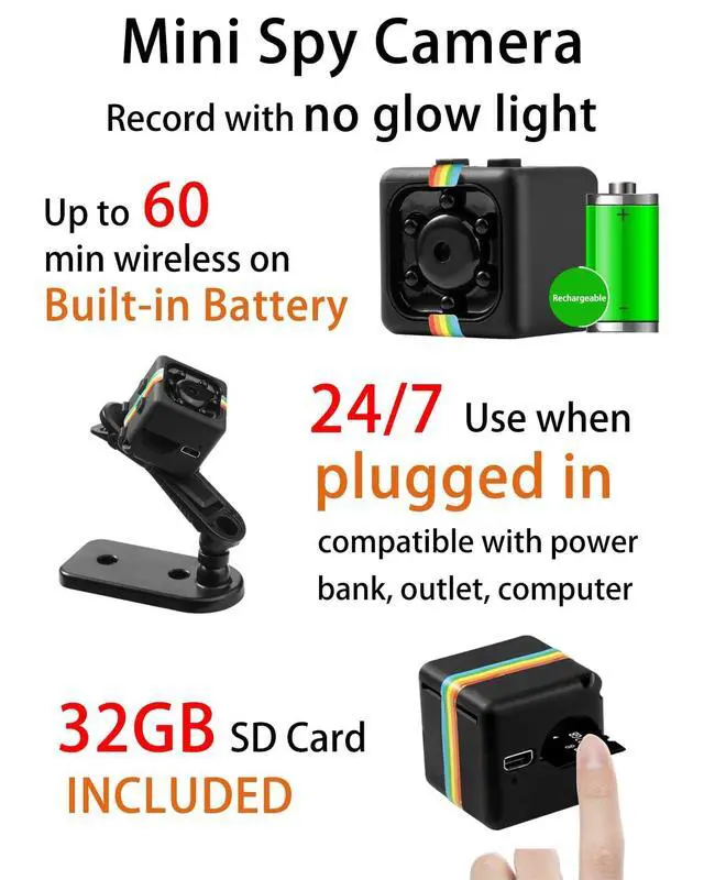 Alt view image 3 of 5 - Veralyxa No WiFi Security Camera, 1080P Mini Spy Camera, Small Cameras