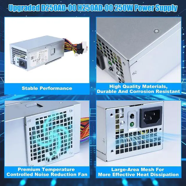 Alt view image 5 of 5 - D250AD-00 H250AD-00 250W Power Supply L250NS-00 F250AD-00 PSU Compatible with Dell Optiplex 390 3010 990 790 DT 530s 537s 540s 545s 546s 560s 570s 580s Vostro 200s 220s 230s 400s Studio 540s Slim D