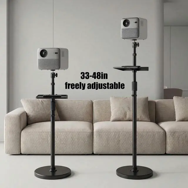 Alt view image 3 of 5 - HVAYING Projector Stand with 360 Swivel & Height Adjustment - Mini Projector Mount, Floor Mount, 1/4" Screw Mount, Compatible with Projector, Camera, Webcam for Home, Office & Outdoor