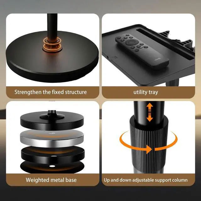 Alt view image 4 of 5 - HVAYING Projector Stand with 360 Swivel & Height Adjustment - Mini Projector Mount, Floor Mount, 1/4" Screw Mount, Compatible with Projector, Camera, Webcam for Home, Office & Outdoor