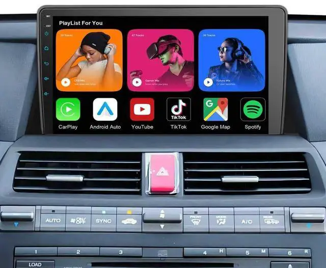 Main image of 8 Core Car Radio Stereo for Honda Accord 8th 2008 2009 2010 2011 2012 Upgrade with Wireless Carplay & Android Auto, 10.1 Inch QLED Touch Screen Car Radio with 5G WiFi GPS FM/SWC Bluetooth (Blac