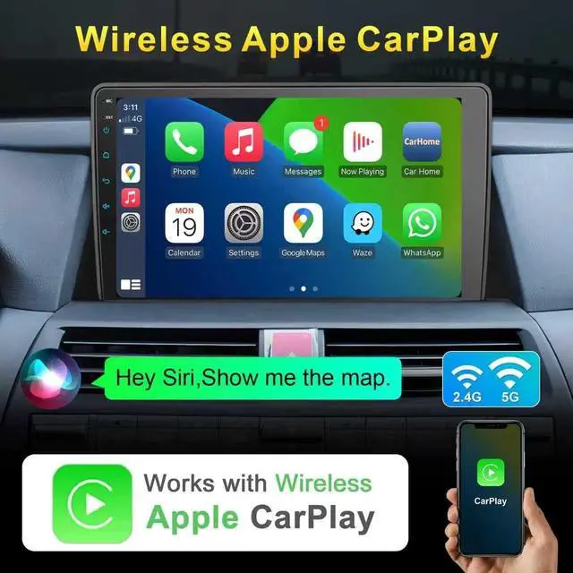 Alt view image 3 of 5 - 8 Core Car Radio Stereo for Honda Accord 8th 2008 2009 2010 2011 2012 Upgrade with Wireless Carplay & Android Auto, 10.1 Inch QLED Touch Screen Car Radio with 5G WiFi GPS FM/SWC Bluetooth (Blac