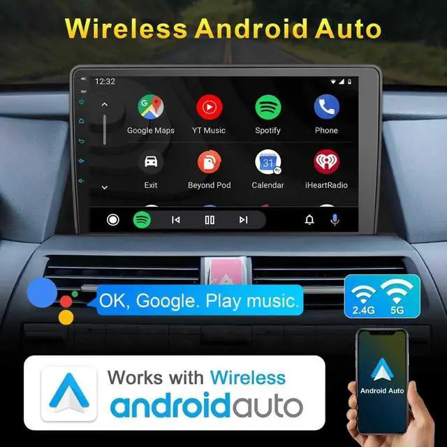 Alt view image 4 of 5 - 8 Core Car Radio Stereo for Honda Accord 8th 2008 2009 2010 2011 2012 Upgrade with Wireless Carplay & Android Auto, 10.1 Inch QLED Touch Screen Car Radio with 5G WiFi GPS FM/SWC Bluetooth (Blac