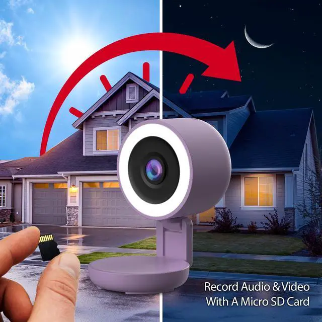 Alt view image 3 of 5 - Energizer Smart 2K Wired Indoor Camera with Light for Night Vision, 5GHz & 2.4GHz Wi-Fi, Foldable for Privacy, Remote Access, 130 Wide Angle, Recording, Instant Motion Alerts, Two-Way Audio (Purple)