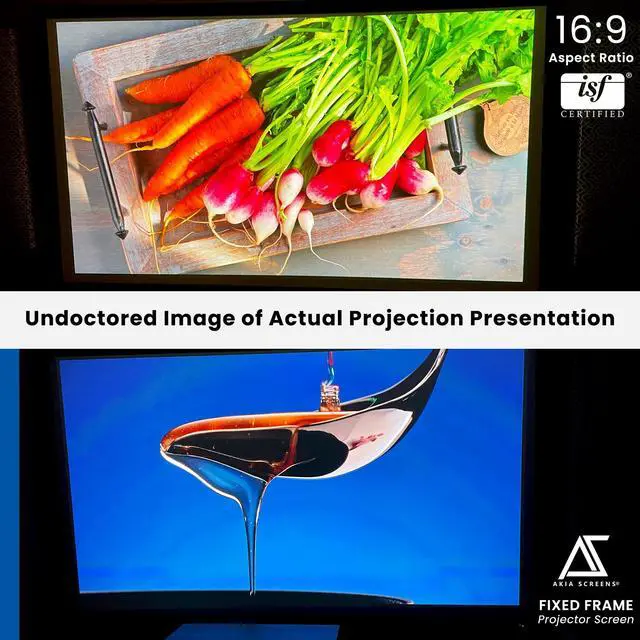 Alt view image 5 of 5 - Akia Screens Fixed Frame Projector Screen 121 Inch, 16:9, Wall Mount, CineWhite UHD-B, 4K 8K Ready Indoor Home Theater Screen, AK-FF121WH2