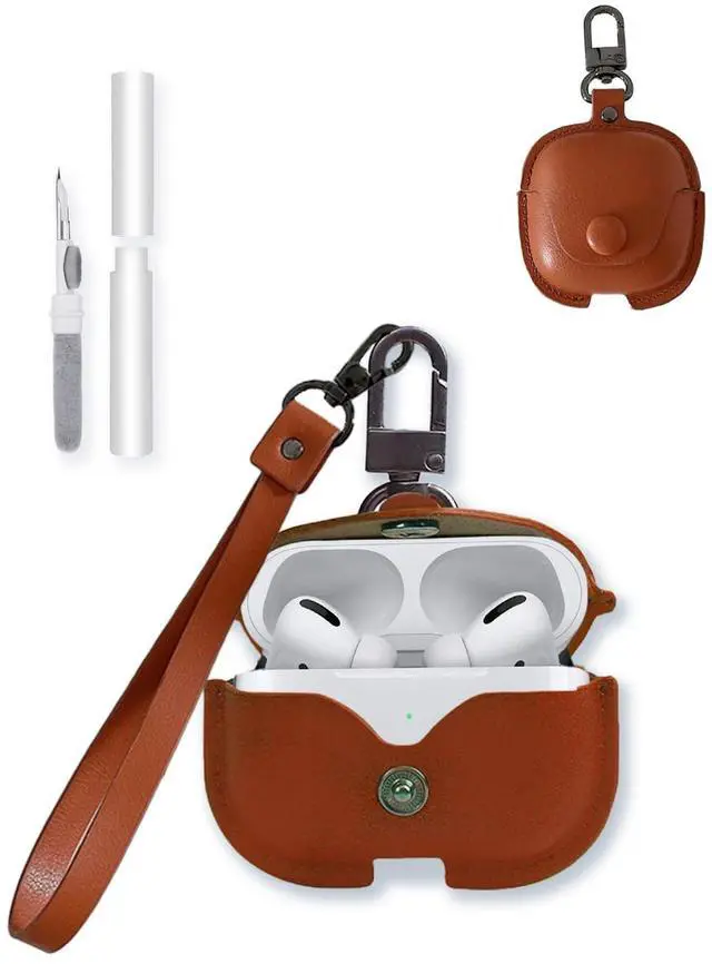 Main image of Case for Apple Airpods pro 3 Wireless Earbuds,Stylish Retro Soft Protective,BOVUGAC Premium PU Leather Case Cover with Cleaning Kit & Lanyard for Airpods pro3 Accessories-Brown