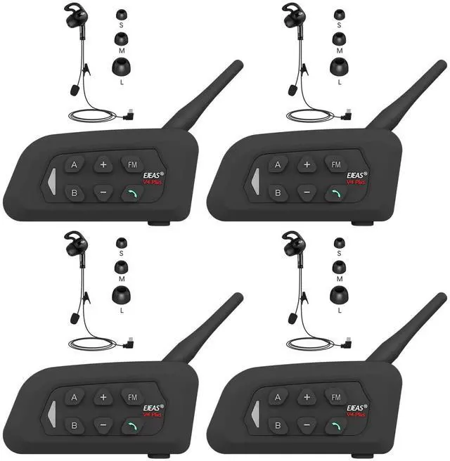 Main image of GaiRen Referee Communication System Sets, V4C Plus Referee Headsets with USB C Interface Right Earpiece for Volleyball Official Football Coach Crews Soccer Handball (4 Pack)