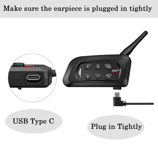 Alt view image 5 of 5 - GaiRen Referee Communication System Sets, V4C Plus Referee Headsets with USB C Interface Right Earpiece for Volleyball Official Football Coach Crews Soccer Handball (4 Pack)