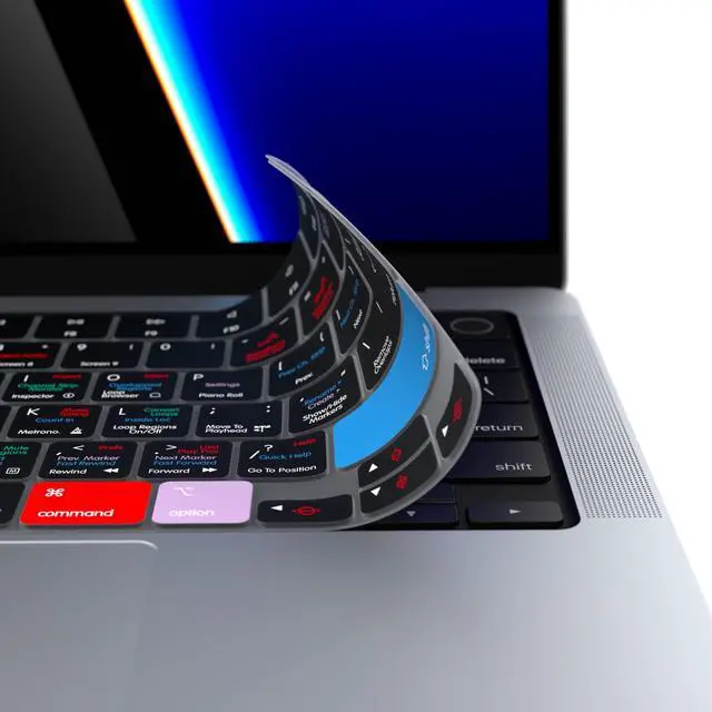 Alt view image 5 of 5 - Logic Pro Keyboard Cover for 14" and 16" MacBook Pro with M Series Chips Chips 2021+ and MacBook Air M2-M4- All of the Shortcuts at Your fingertips