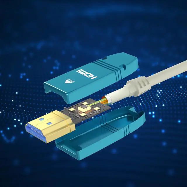 Alt view image 2 of 5 - BlueAVS 15 Feet HDMI Fiber Optic Cable 4K 60Hz HDMI 2.0b High Speed 18Gbps Dynamic HDR10 HDCP2.2/2.3 eARC White