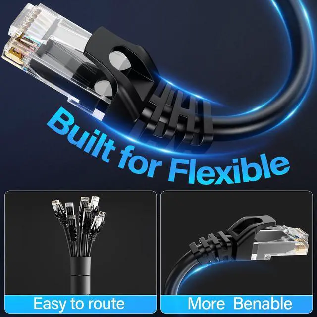 Alt view image 4 of 5 - TuokaJu Cat6 Ethernet Cable 10Gbps 5 ft (24 Pack), UTP Ethernet Cable Cat 6, Flexible Bare Copper Cat6 Cable, Cat 6 Network Cable for Server, Data Center, White