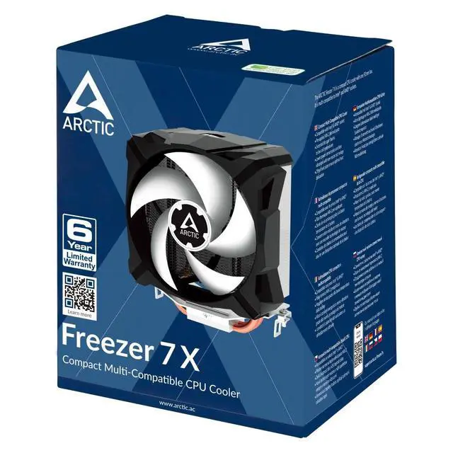 Alt view image 2 of 5 - ARCTIC Freezer 7 X - Dispositivo di raffreddamento CPU Multi-Compatibile Compatto, Ventola PWM 100 mm, Compatibile con Intel e AMD, 300-2000 RPM (controllato da PWM), Pasta termica MX-2 Pre-appl