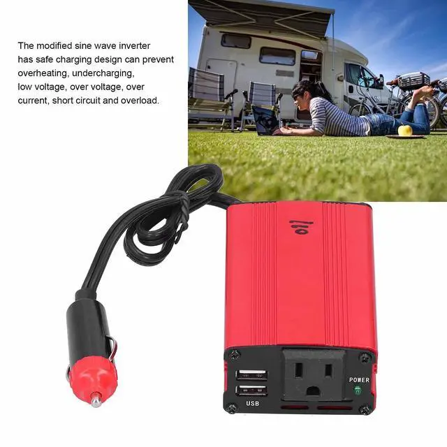Alt view image 2 of 5 - 500W Pure Sine Wave Power Inverter DC 12V Car LCD Display Inverter Dual Universal Plugs Fan Power Converter for Heat Dissipation 500W(110V)