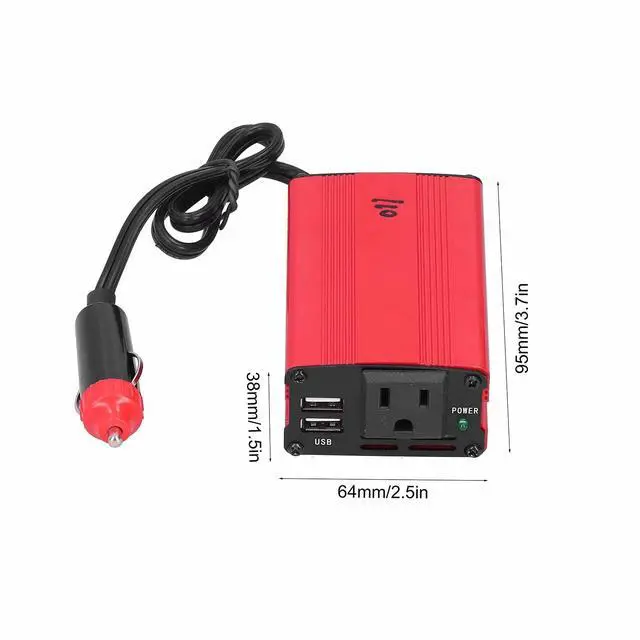 Alt view image 3 of 5 - 500W Pure Sine Wave Power Inverter DC 12V Car LCD Display Inverter Dual Universal Plugs Fan Power Converter for Heat Dissipation 500W(110V)