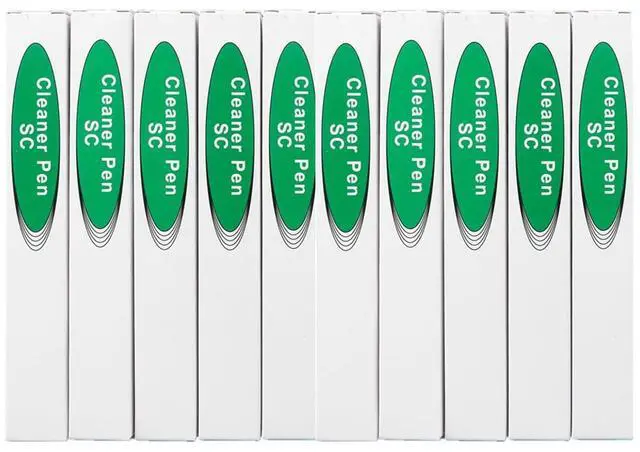 Main image of Fiber Optic Cleaning Pen for 2.5mm SC/FC/ST Connectors, Push-Action Cleaner with Extendable Probe, UPC/APC Compatible, 800+ Cleans, ESD-Safe - 10 Pack