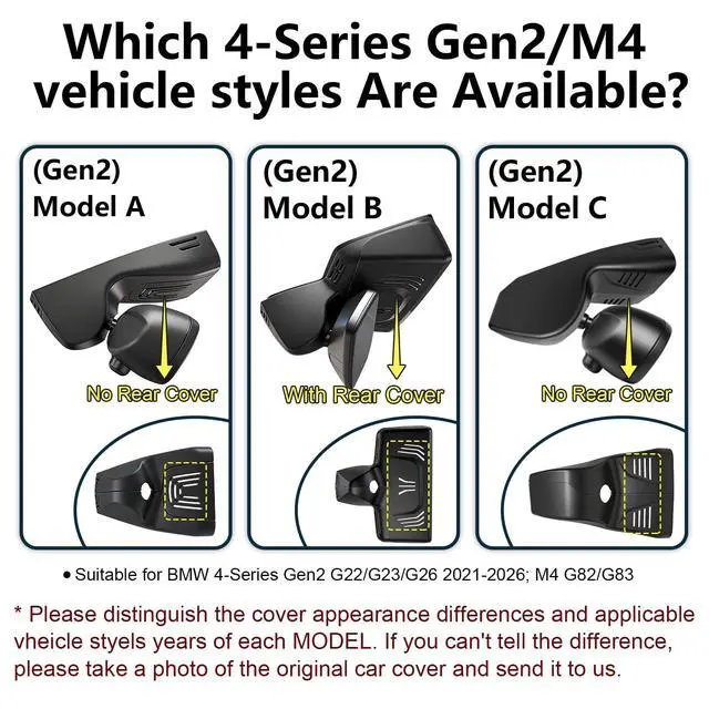 Alt view image 2 of 5 - Mangoal Front 4K & Rear 1080p Dash Cam for BMW 4-Series Gen2 G22 G23 G26 2021 2022 2023 2024 2025 2026 M4 G82 G83(Model A), OEM Style, 2160P UHD Video, WiFi & APP, 128GB Card