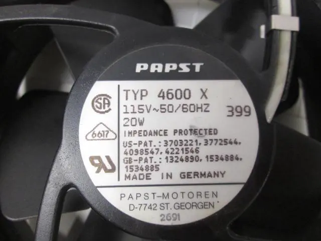 Alt view image 5 of 5 - Ebm-Papst Axial Fan, 119Mm X 119Mm X 38Mm, 115Vac - 4600X