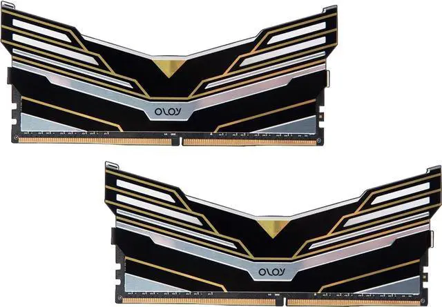 Alt view image 2 of 5 - OLOy DDR4 RAM 16GB (2x8GB) Black Warhawk Aura Sync RGB 2666 MHz CL19 1.2V 288-Pin Desktop UDIMM (MD4U0826191BE0DA)