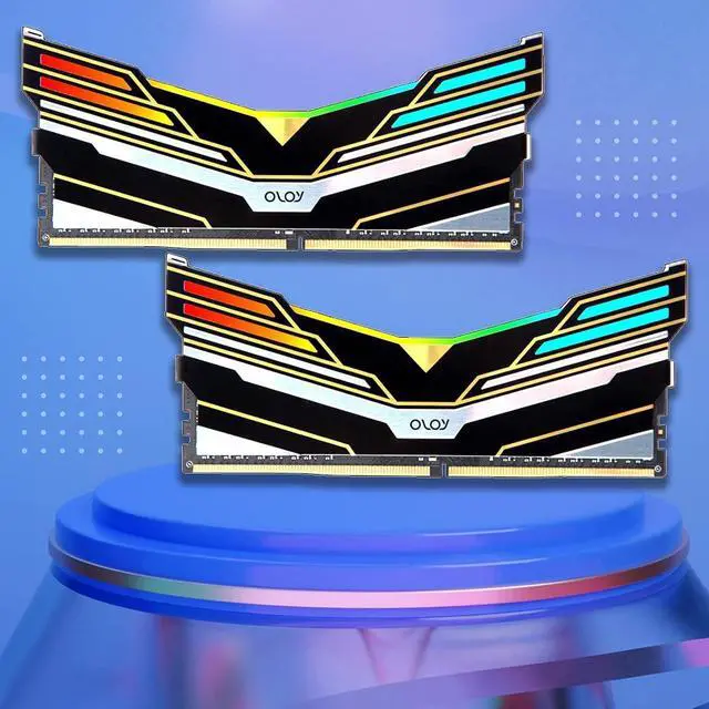 Alt view image 4 of 5 - OLOy DDR4 RAM 16GB (2x8GB) Black Warhawk Aura Sync RGB 2666 MHz CL19 1.2V 288-Pin Desktop UDIMM (MD4U0826191BE0DA)