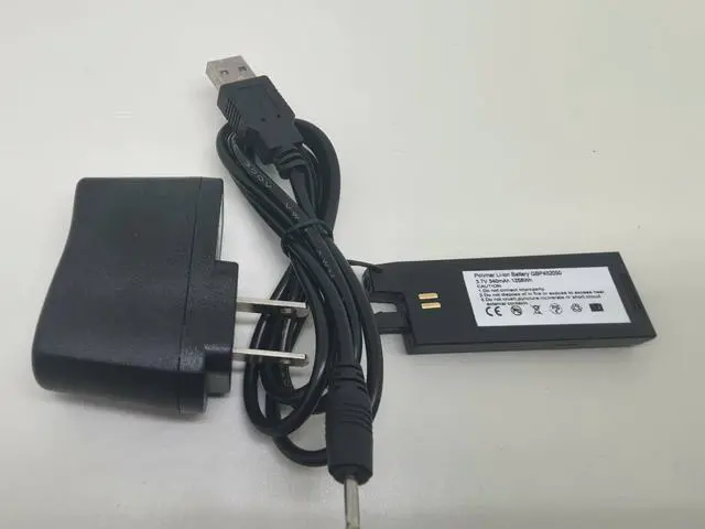 Main image of Replacement Charger and battery for Gibson G-Force Auto-Tuner, GForce, Min-ETune-System Automatic Tuning System, minEtune, GBP452050 Polymer Li-ion Battery 3.7V 340mAh 1.258mWh