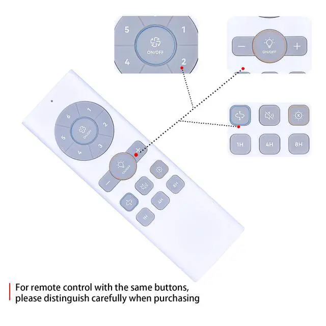 Alt view image 3 of 5 - RYQIF Replacement Remote Control fits DREO Smart Ceiling Fan with Lights