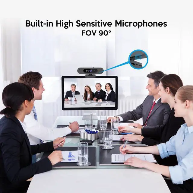 Alt view image 4 of 5 - TOALLIN 1080P Webcam for Windows Hello Face Login, IR Facial Recognition, Windows Hello Compatible Webcam with Microphone, Computer Camera, Wide Angle View USB Web Camera with Privacy Cover