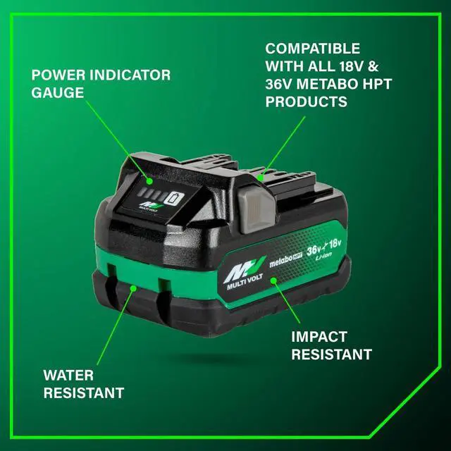 Alt view image 3 of 5 - Metabo HPT 18V/36V MultiVolt, Lithium Ion Battery 5.0Ah, 380083M