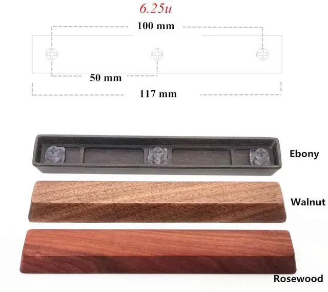 Alt view image 2 of 5 - Handmade Wooden Spacebar Keycaps,Custom Natural Solid Wood Artisan Keycap,6.25u Space Bar Keycap for MX Switch Gaming Mechanical Keyboards (Walnut)