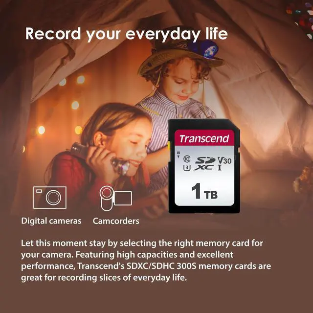 Alt view image 3 of 3 - Transcend SDC300S 16GB SDHC SD Card, Compatible with Legacy DSLRs, Trail Cameras, Digital Camcorders & Audio Recorders, Up to 95MB/s, Full HD Video Support, Class 10 Stable Performance Memory Card