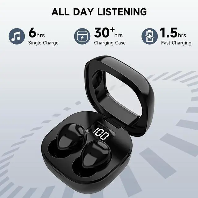 Alt view image 4 of 5 - Mudtun Invisible Sleep Earbuds, Smallest Sleep Headphones for Side Sleepers Low Profile Micro Tiny Discreet Hidden Earbuds for Work, Wireless Mini for Small Ear Canals, Deep White