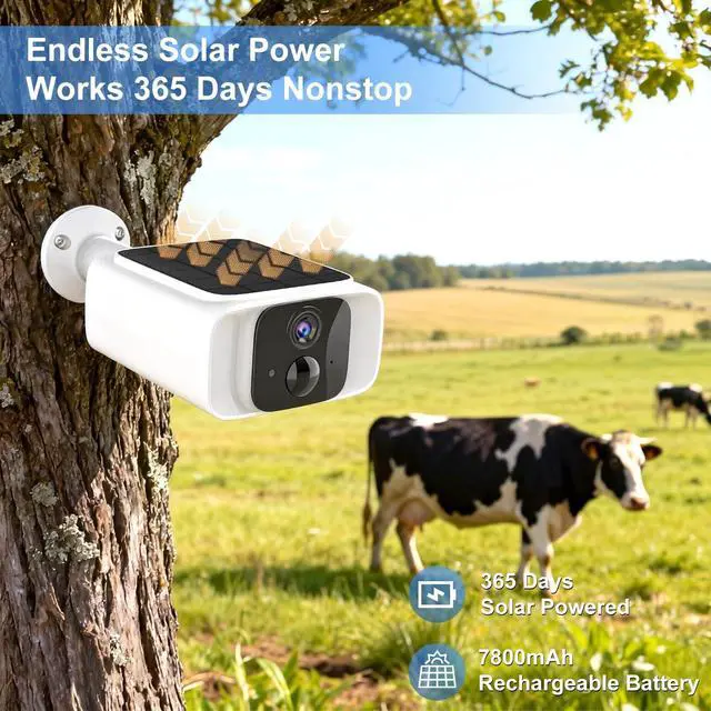 Alt view image 4 of 5 - 4G LTE Cellular Security Camera Outdoor Wireless, 365-Day Free Unlimited Data No WiFi Solar Powered Security Camera, 2K Color Night Vision, PIR Motion Detection, 2 Way Talk, Built-in SIM, 64GB