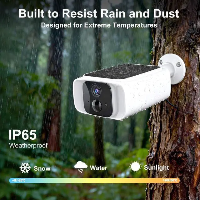 Alt view image 5 of 5 - 4G LTE Cellular Security Camera Outdoor Wireless, 365-Day Free Unlimited Data No WiFi Solar Powered Security Camera, 2K Color Night Vision, PIR Motion Detection, 2 Way Talk, Built-in SIM, 64GB