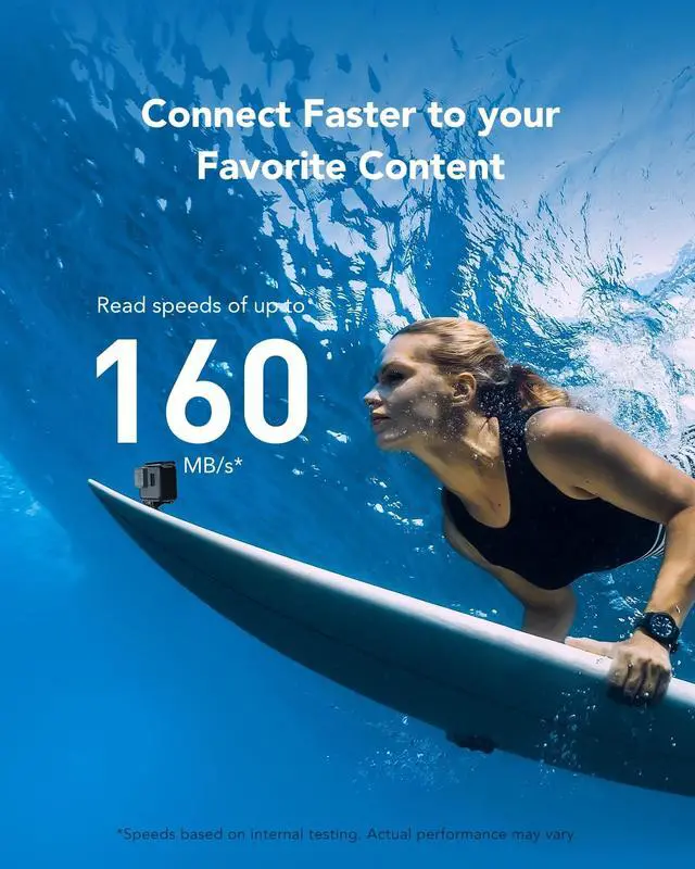 Alt view image 3 of 5 - Lexar 1TB Blue Micro SD Card Up to 160MB/s, microSDXC UHS-I Memory Card with SD Adapter, C10, U3, A2, V30, Full HD, 4K UHD, High Speed TF Card