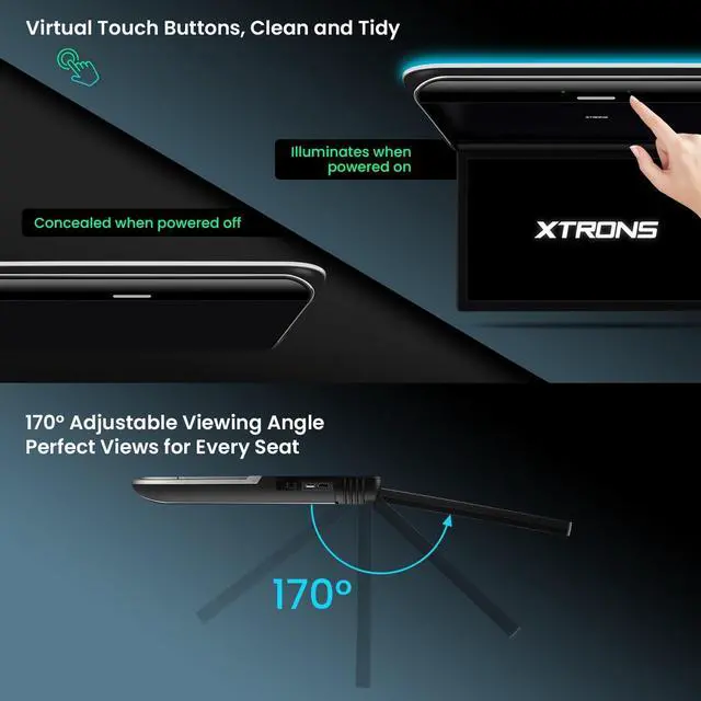 Alt view image 5 of 5 - XTRONS 19.5" Android 14 Car Overhead Player, 1600x900 IPS Screen Flip Down Roof Mount Monitor with Built-in Speaker, WiFi, Bluetooth, Supports HDMI USB Input, Screen Mirroring (Octa Core, 4+64GB)