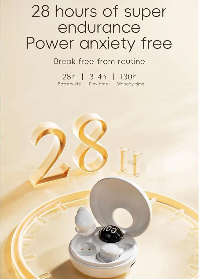 Alt view image 4 of 5 - JNXIKOU Invisible Wireless Bluetooth Ear Buds for Sleeping Noise Cancelling Mini Earbuds,Discreet in-Ear Tiny Earphones for Sleeping,Hidden Earbuds for Small Ears Sleeping,Working,Hiking Black
