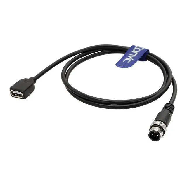 Alt view image 3 of 4 - Eonvic Industrial M12 5 Pin A Code Male to USB 2.0 Female Data Cable 480Mbps High Speed Shielded IP67 Waterproof Cable for Equipment/Automation Devices 3M