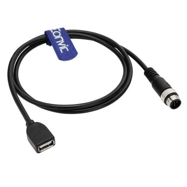 Alt view image 4 of 4 - Eonvic Industrial M12 5 Pin A Code Male to USB 2.0 Female Data Cable 480Mbps High Speed Shielded IP67 Waterproof Cable for Equipment/Automation Devices 3M