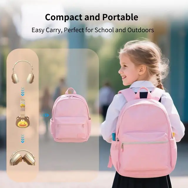 Alt view image 3 of 5 - Icarer Kids Bluetooth Headphones with 85dB Volume Limiter, Bluetooth 5.4 & 20H Playtime, Ultra-Soft Foldable Over-Ear Headset with Mic, FM/TF/Wired Mode, Cute Animal Design for School Travel (Brown)