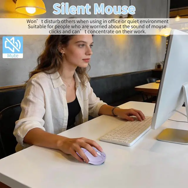 Alt view image 5 of 5 - Wireless Bluetooth Mouse-2.4G USB Dual Mode Cute Clear Aqua Glitter Liquid Sand Water Mice, 4000D-PI Portable Retro Cordless Silent Rechargeable LED Breathing Light for Laptop PC iPad Mac Gift