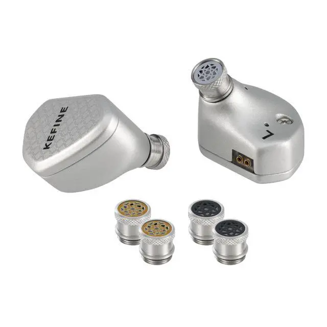 Alt view image 3 of 5 - Kefine Klean SV 10mm DLC Diaphgram Dynamic Driver Earphones, 1DD in-Ear Monitor Headphones, HiFi Wired IEM Earbuds with Dual Interchangeable Nozzles Detachable 0.78 2Pin Design (Silver, USB-C Mic)