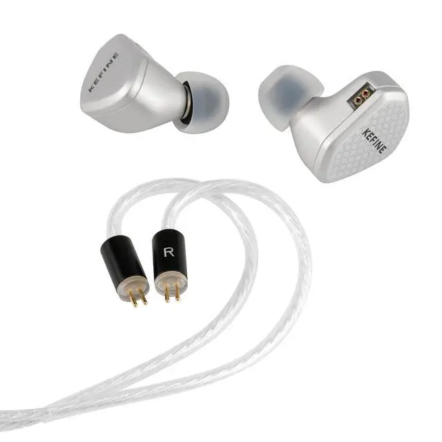 Alt view image 4 of 5 - Kefine Klean SV 10mm DLC Diaphgram Dynamic Driver Earphones, 1DD in-Ear Monitor Headphones, HiFi Wired IEM Earbuds with Dual Interchangeable Nozzles Detachable 0.78 2Pin Design (Silver, USB-C Mic)