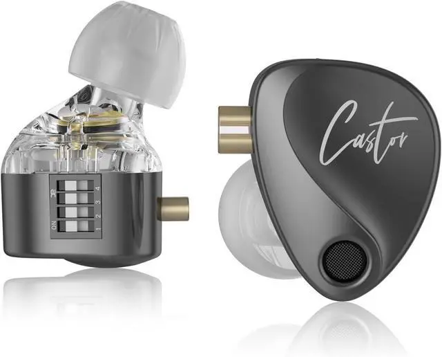Alt view image 3 of 5 - KZ Castor Improved Bass Earbuds with Microphone (Tuning)
