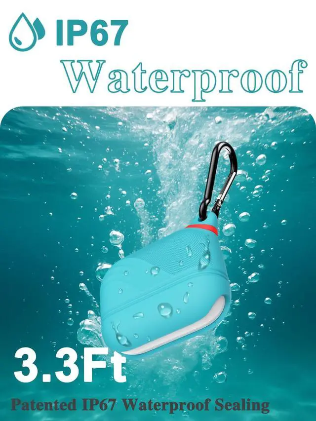 Alt view image 4 of 5 - HALLEAST for AirPods Pro 3 Case, IP67 Waterproof Silicone Cover with Stylish Design & Metal Carabiner - US Patented, Wireless Charging, Front LED Visible (AirPods Pro 3rd Ge