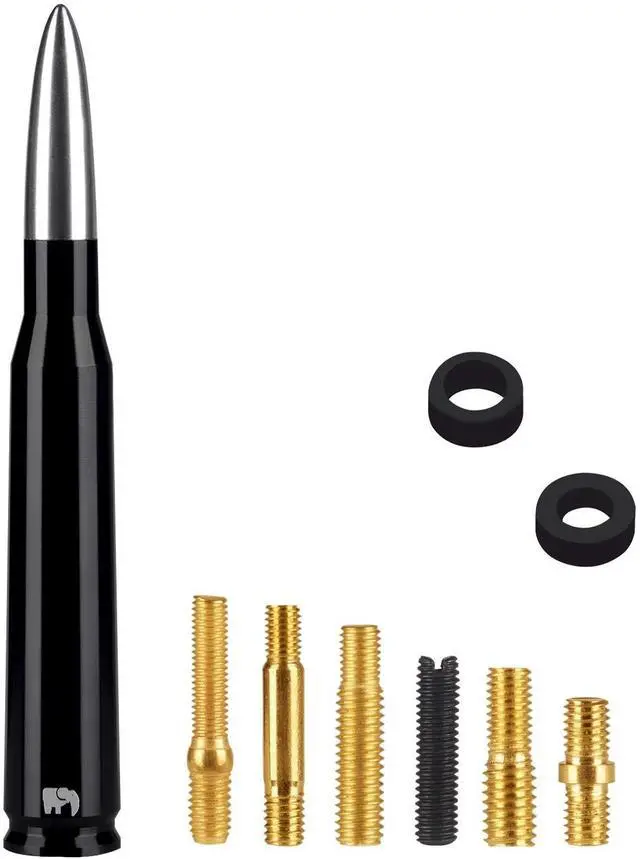 Alt view image 4 of 5 - ONE250 Bullet Style Antenna, Compatible with GMC Sierra (2000-2024), GMC Canyon (2015-2024), GMC Acadia (2007-2019), GMC Terrain (2010-2017), GMC Yukon (1992-2006) (Silver)