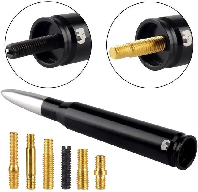 Alt view image 5 of 5 - ONE250 Bullet Style Antenna, Compatible with GMC Sierra (2000-2024), GMC Canyon (2015-2024), GMC Acadia (2007-2019), GMC Terrain (2010-2017), GMC Yukon (1992-2006) (Silver)