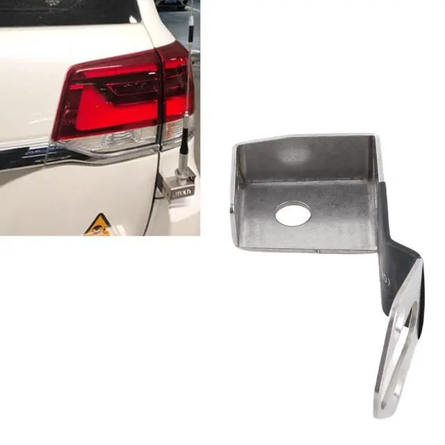 Alt view image 2 of 5 - Car Mobile Antenna Mount Clip, Stainless Steel, Vehicle Radio Antenna Bracket Holder for Land Cruiser LC200, Main/Assistant Driving Position, Silver