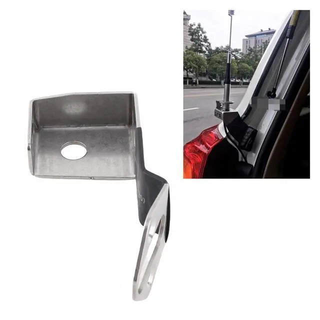 Alt view image 3 of 5 - Car Mobile Antenna Mount Clip, Stainless Steel, Vehicle Radio Antenna Bracket Holder for Land Cruiser LC200, Main/Assistant Driving Position, Silver