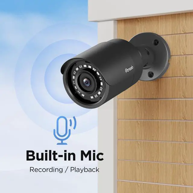 Alt view image 4 of 5 - PANOOB 5MP Bullet PoE Camera Outdoor Indoor, 5-Megapixels Surveillance Security IP Cameras, AI Person Detection, 2.8mm Lens 110?Wide Angle, MIC, IP67 Weatherproof, 100ft IR Night Vision, PB37FA3-5M